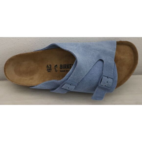 Birkenstock 1026812 Men's Sz 10 Elemental Blue Suede Zurich Slip-On Sandals - Picture 7 of 13